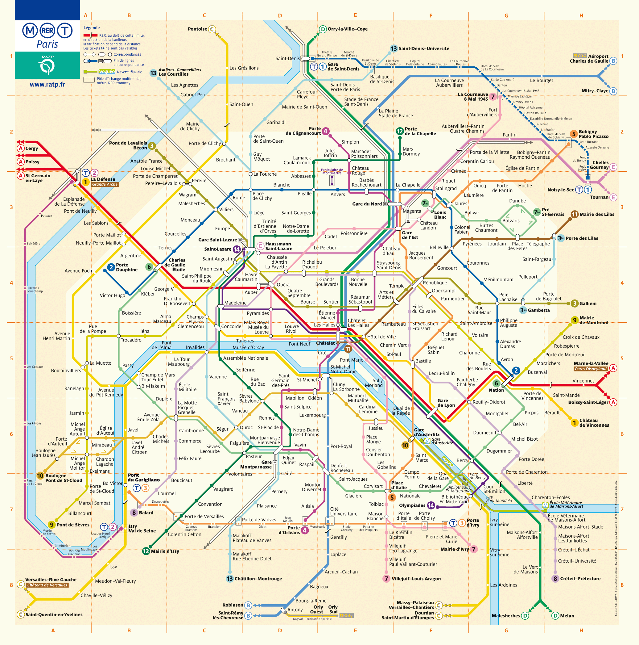 Mappa della Metro di parigi